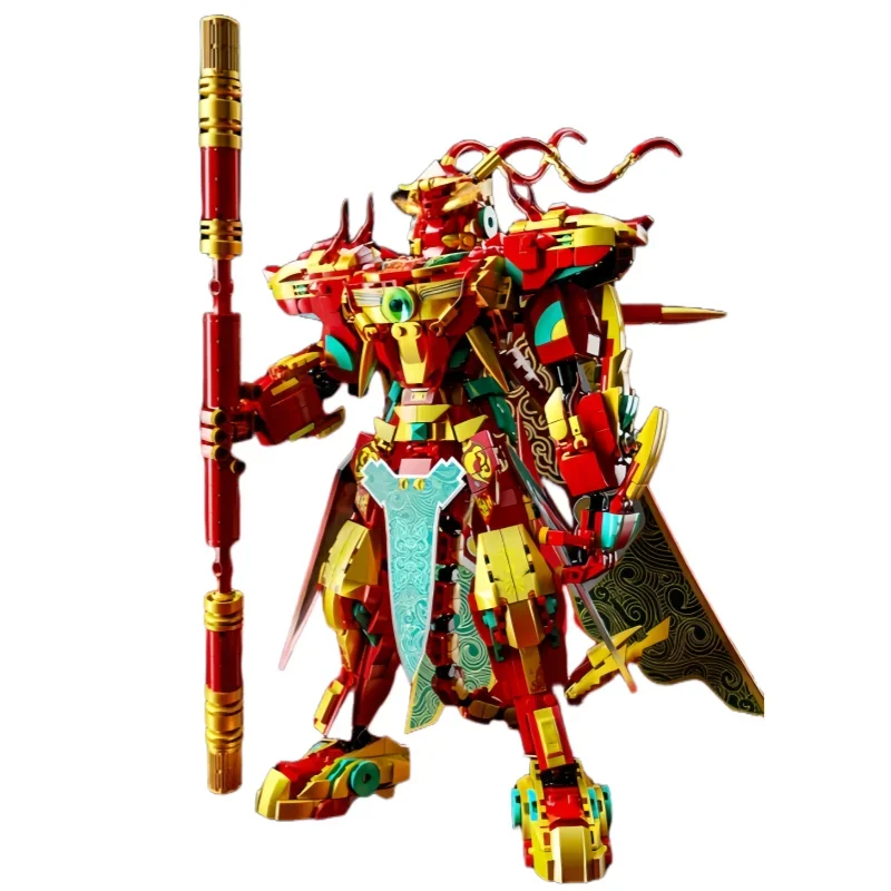 

New 1606PCS Children's Puzzle Toy Mythical Transformation Mech Wukong Armor Assembly Boy Gift Building Block Action Character