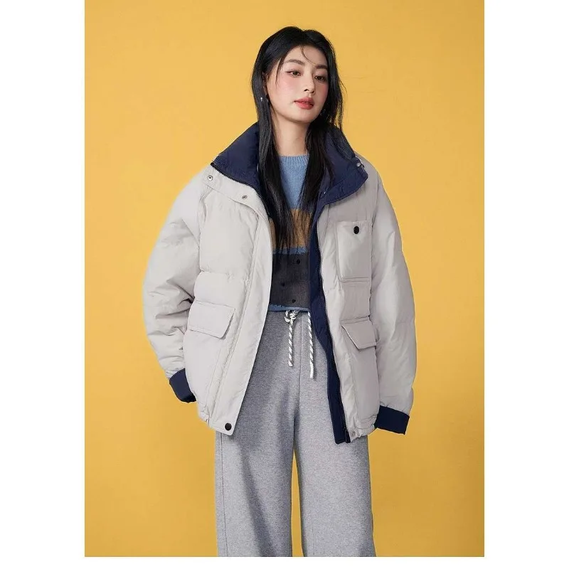 Women's Clothing Winter Down Cotton Coats Warm New Loose Fit Casual Versatile Cotton Coat Fashion Patchwork Windproof Outerwear
