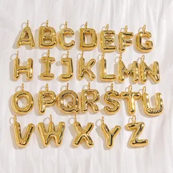 Stainless Steel Bubble A-Z Letter Charms Fine Polishing Pendants DIY Necklace Jewelry Making For Women Girl Gift