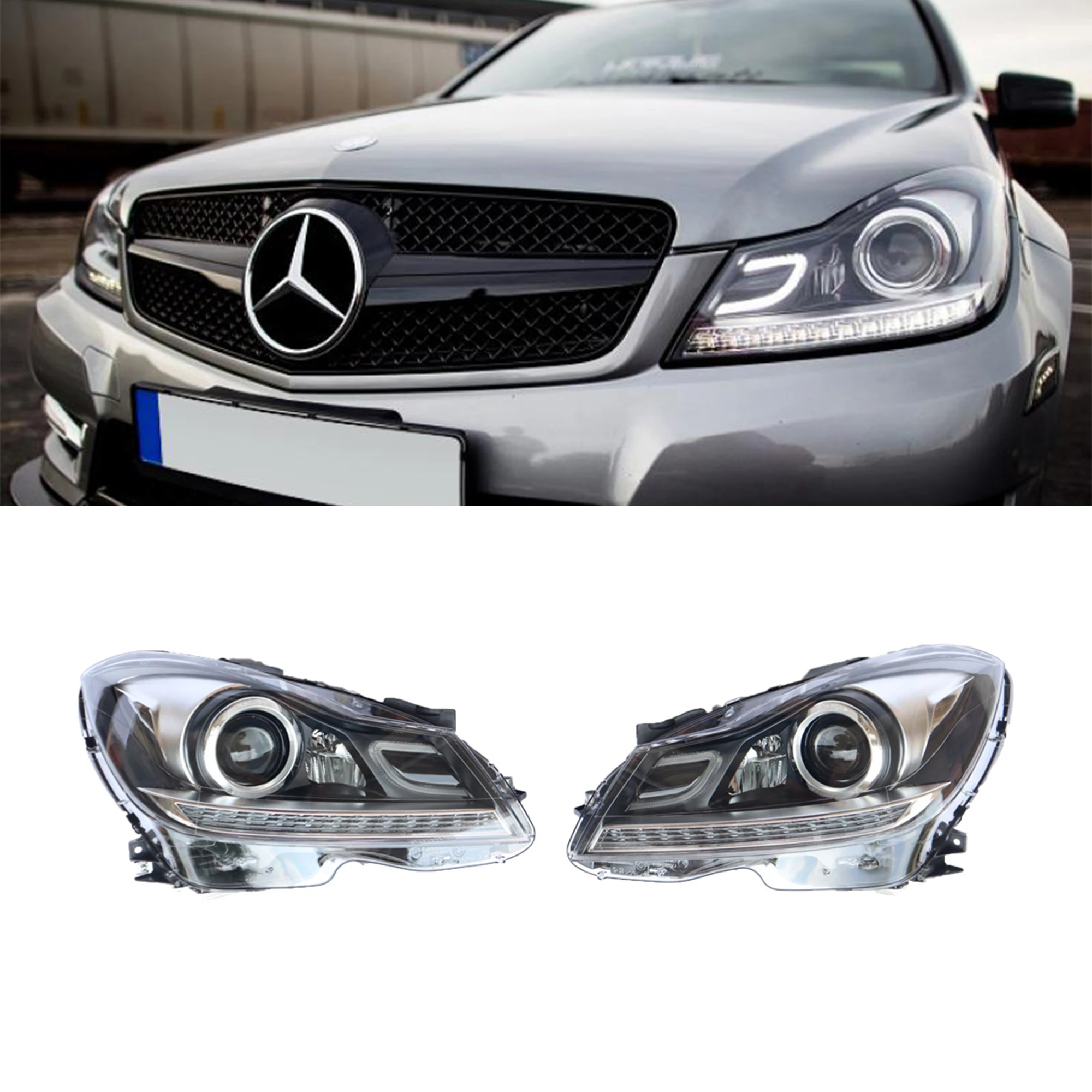 

High quality W204 body kit headlights for C class W204 C63 2008-2014