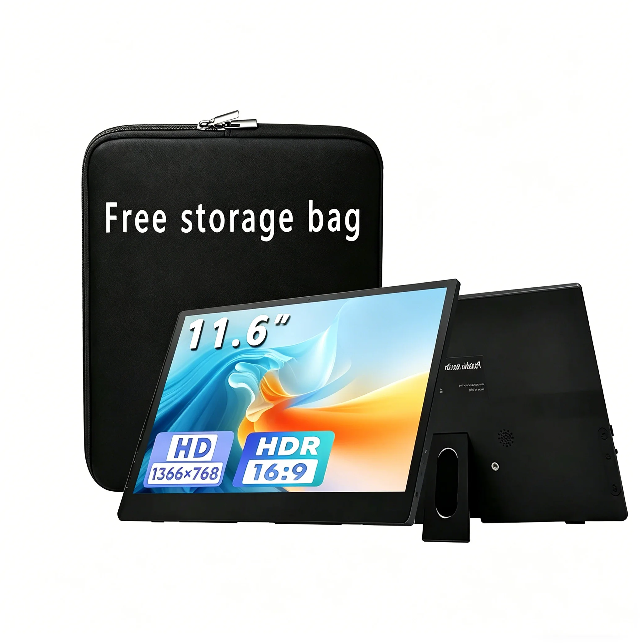 AHXJKA 11.6 Inch Portable Monitors 1366*768P 72%sRGB IPS With Type-C Mini HDMI For Laptop Phone PS4/5 XBox Mac TV PC Steach Dack