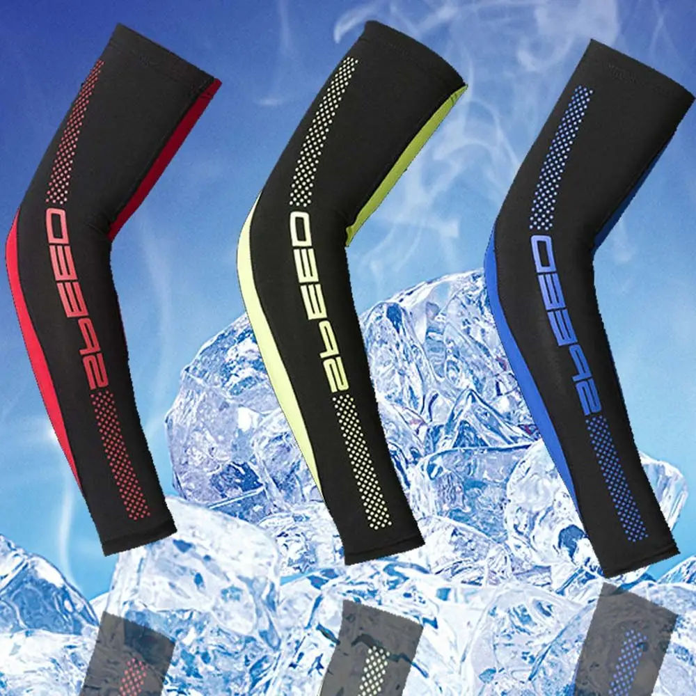 Running Outdoor Unisex Driving Cycling Arm Sleeves UV Protection Ice Sleeves Sports Cooling Sleeves Ice Silk