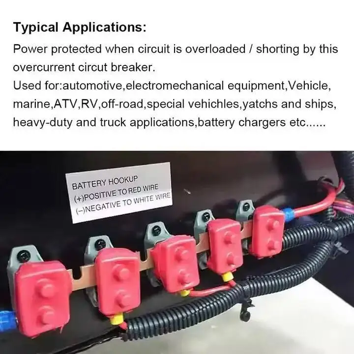 เบรกเกอร์วงจรรถยนต์แบบสตั๊ดโบลต์ 15A 20A 25A 30A 50A ป้องกันกระแสเกิน รีเซ็ตอัตโนมัติ