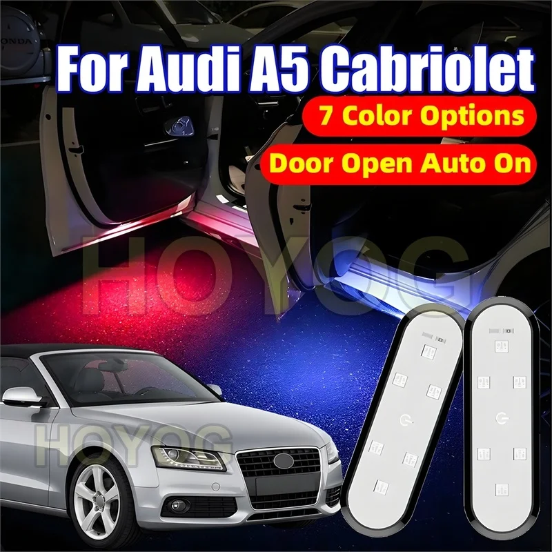 Fit for Audi A5 Cabriolet 2009-2017 Wireless LED Car Door Welcome Lamp for Puddle Lighting with Type-C Charging