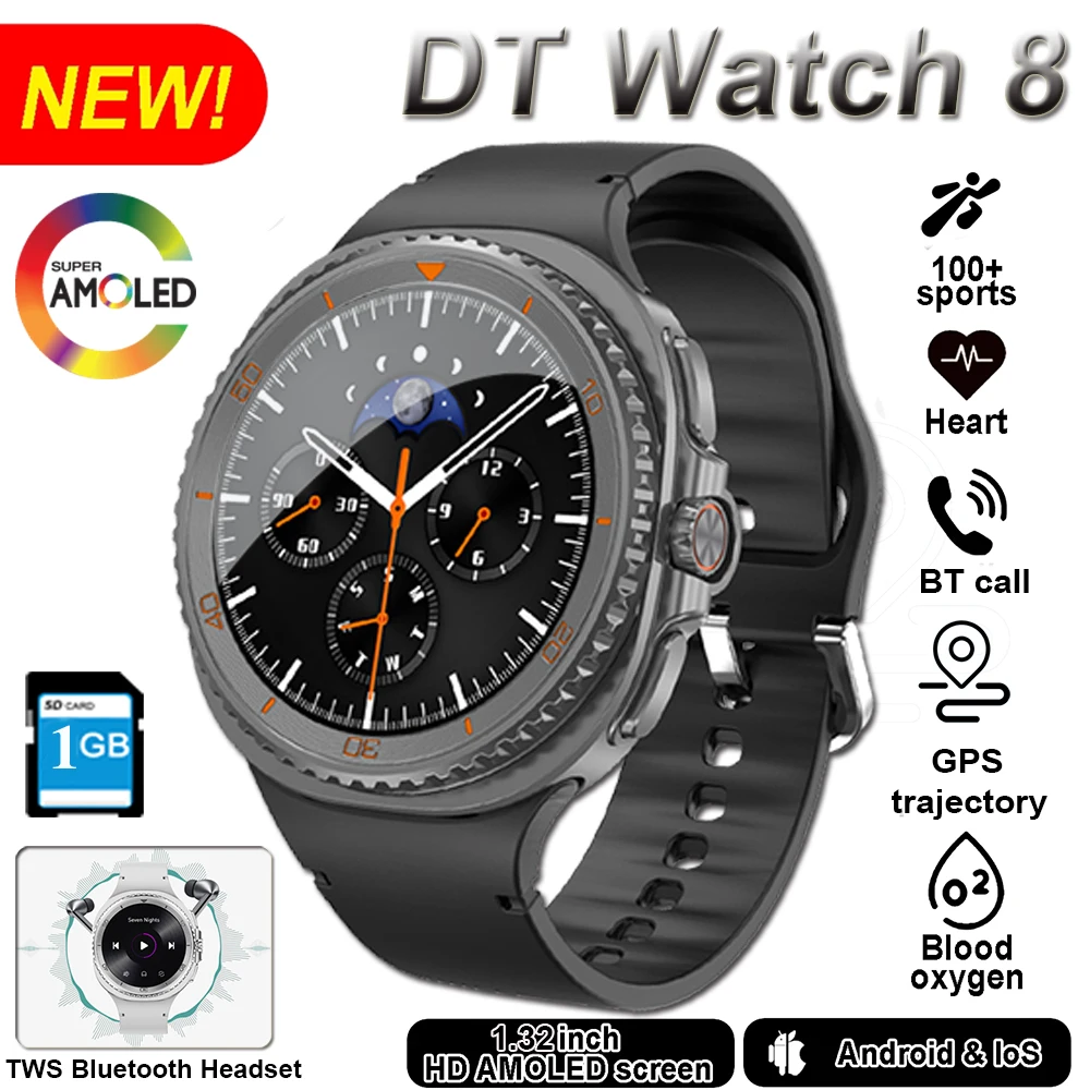 

2025 NEW DT Watch 8 Classic Smartwatch 1.43 inch watch 8 ultra Update 1GB Men Women Smart Watch Sprot Bluetooth Call Watches