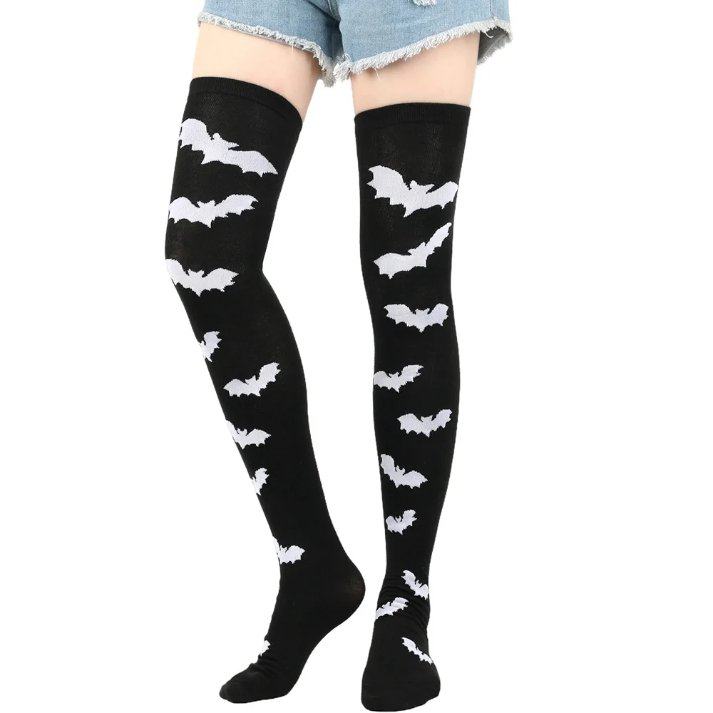 Halloween Stockings Blood Bat Spider Web Socks Festival Dress Up Props Cosplay Makeup Ball Party Skull Head Bone Long Socks New