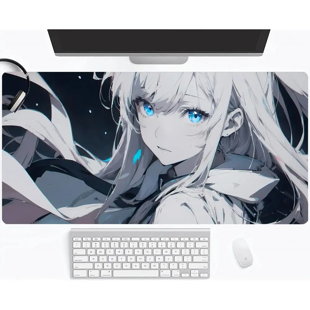 

Anime Girl With Blue Eyes2 Large Mouse Pad & Computer Game Mouse Mat (35.4x15.7IN/31.5X15.7IN Map) (90 x40/80x40cm Map)