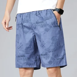 Men's Fashion Print Shorts Elastic Waist Beach Shorts Gym Male Clothes Swimwear Plus Size Y2K Knee Short Pants