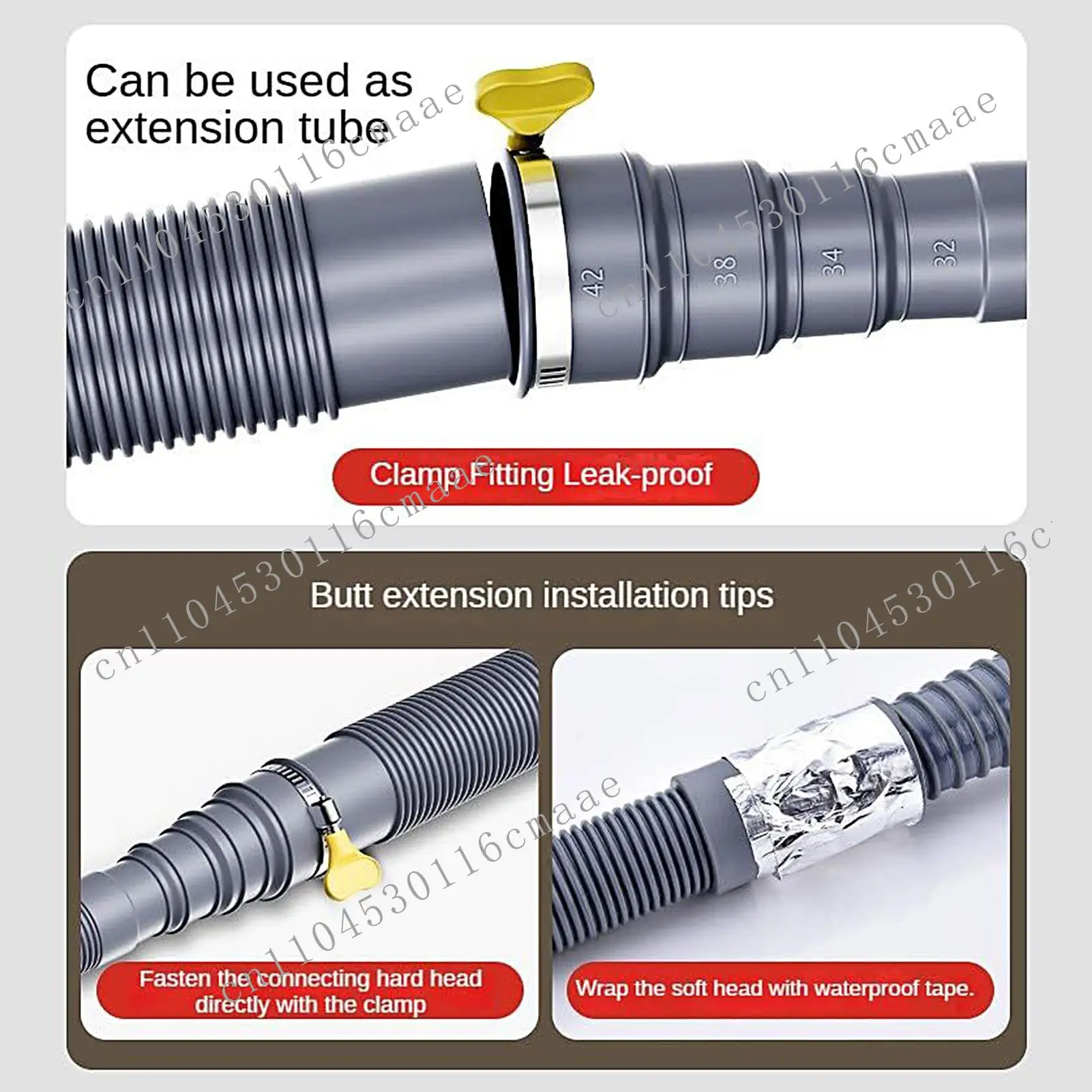 NEW  Caravan Drain Pipe set with adjustable adapter and clamp flexible RV drain pipe Trailer Extension Set caravan accessories