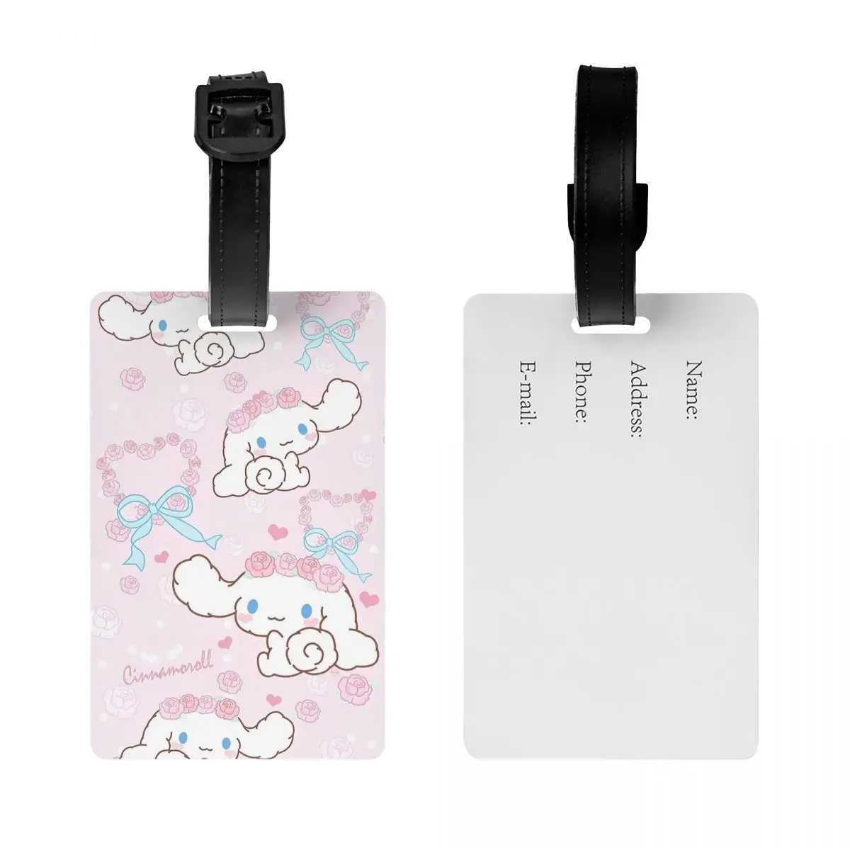 Etichette per bagagli Sanrio Cinnamoroll Cute Cartoon Holder etichette per bagagli ID indirizzo Holder etichetta per bagaglio per uomo etichette per bagagli regali