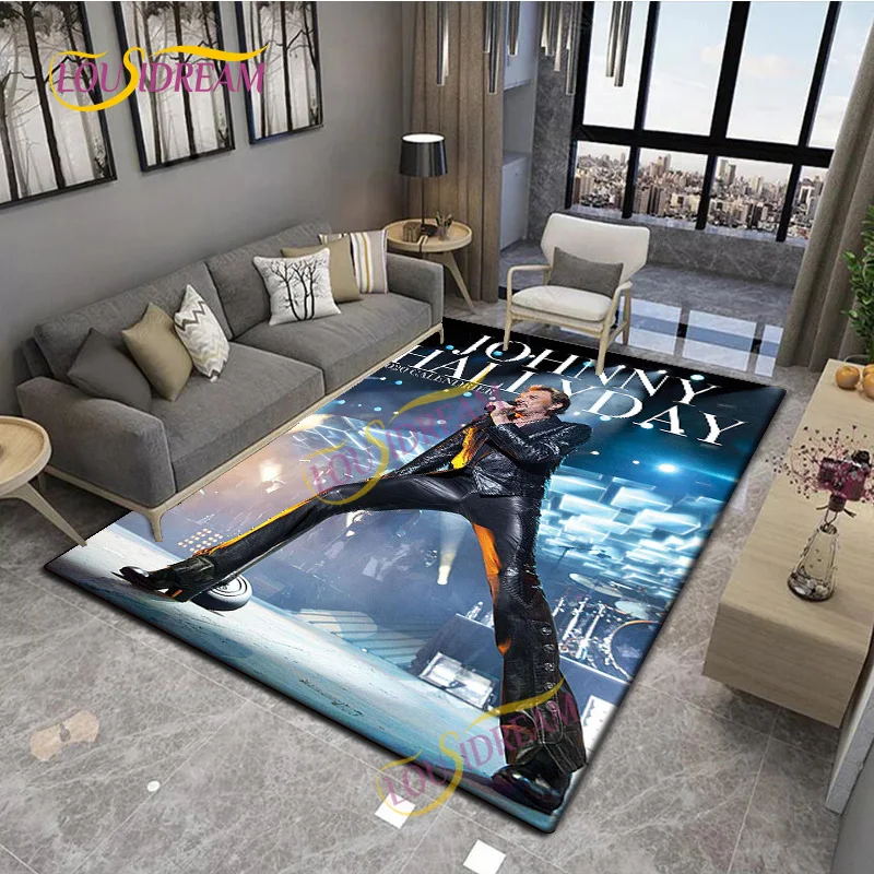 3D printing classic French singer Johnny Hallyday Soft Play Home bedroom kitchen bathroom doormat non-slip carpet