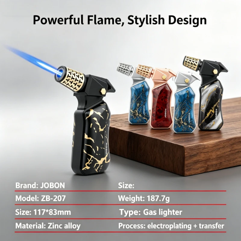 

Sturdy JOBON Metal Torch Lighter, Safety Lock Prevent Accidental Ignition, Durable Recyclable Gas Design for Cigar Leisure Use