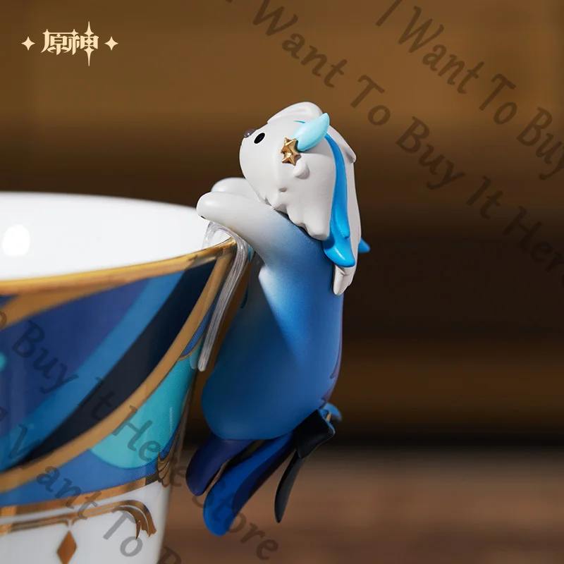 Oficjalne Anime Neuvillette Genshin Impact Cosplay Cartoon spodek do herbaty akcesoria filiżanka maskotka pamiątkowa łyżka ozdoba na biurko