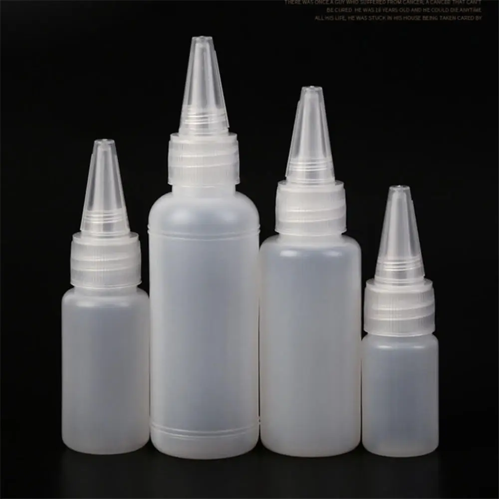 1PC 10ML/20ML30ML/50ML Empty PE Plastic Glue Bottles With Screw-On Lids Squeeze Liquid Ink Oil Dropper Bottles With Cap 2023 New