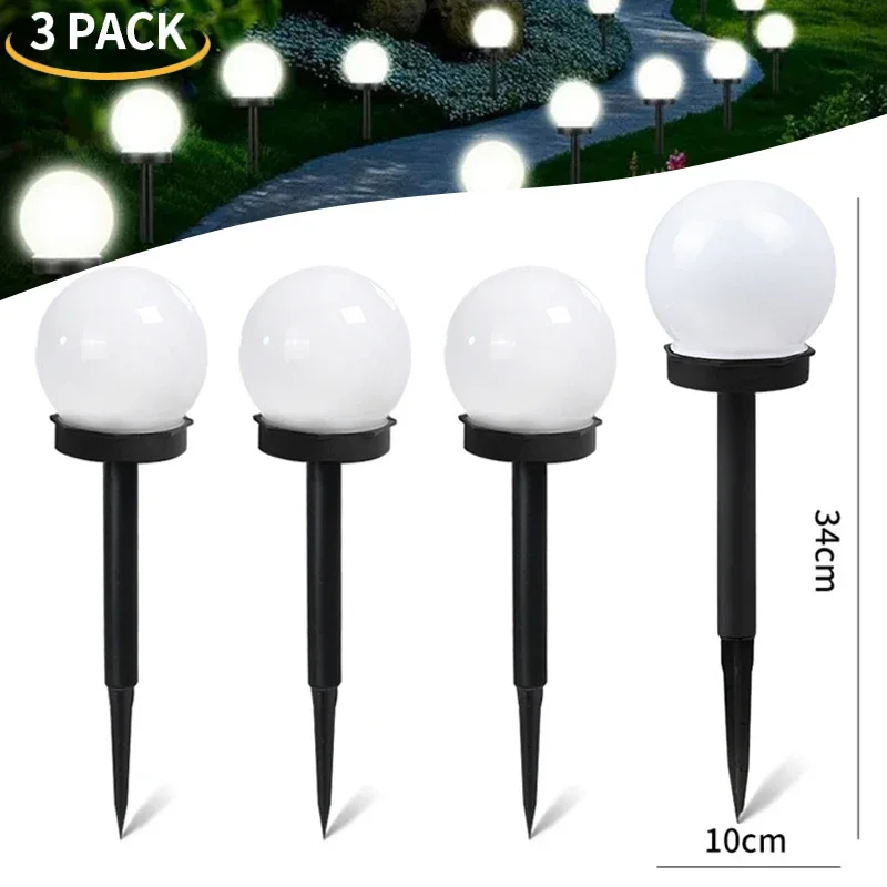 

1/3/6Pack Solar Garden Round Ball Bulb Light LED Outdoor Waterproof Landscape Villa Lawn Light Ground Lamp Garden Decorative