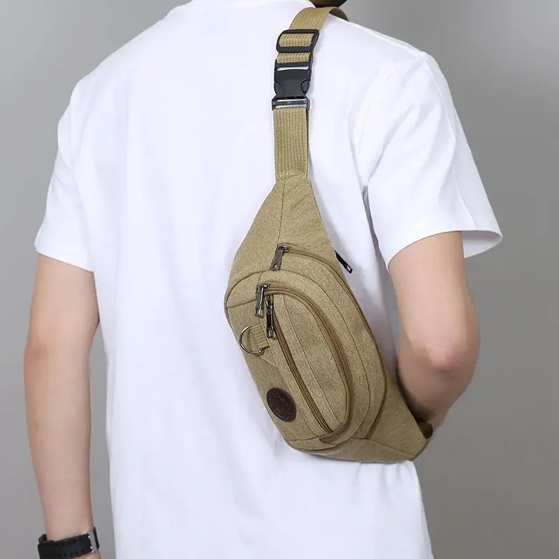 Lässige Canvas-Gürteltasche Hüfttasche Handytasche Bananentasche Bauchtasche für Herren – Detail 2