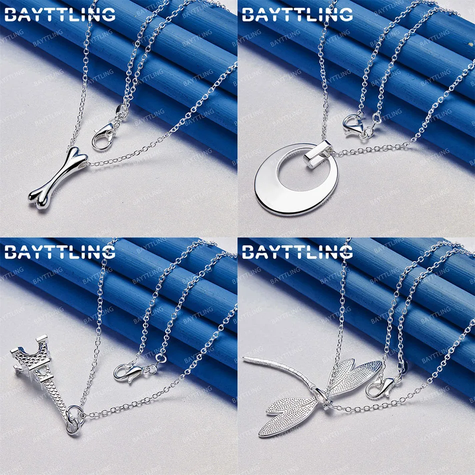 

Simple 925 Sterling Silver 16-30 Inch Delicate Dragonfly Round Pendant Necklace Women's Wedding Accessories Jewelry