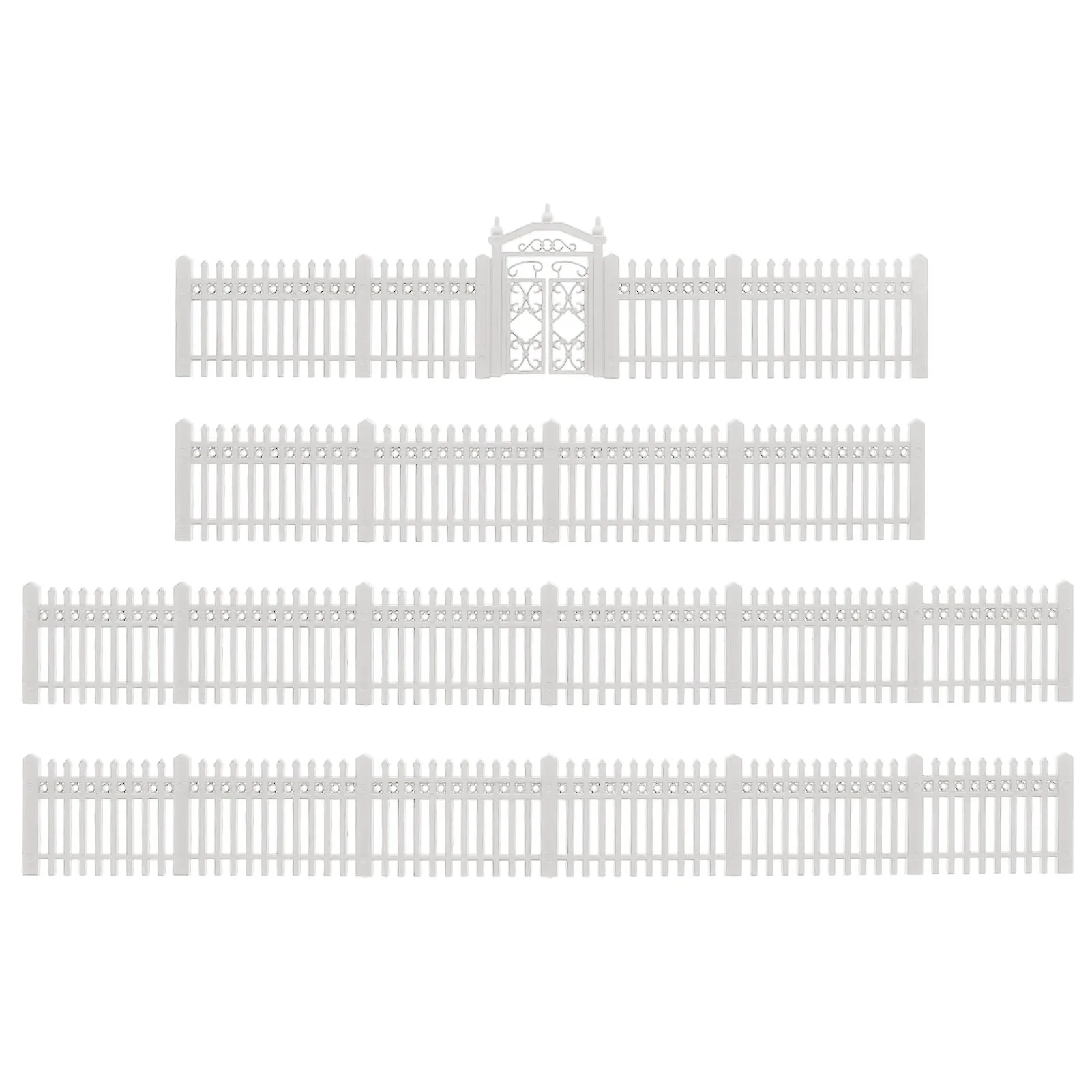 Eevemodel O HO N Scale White Building Fence Wall for Model Trains Diorama Scene