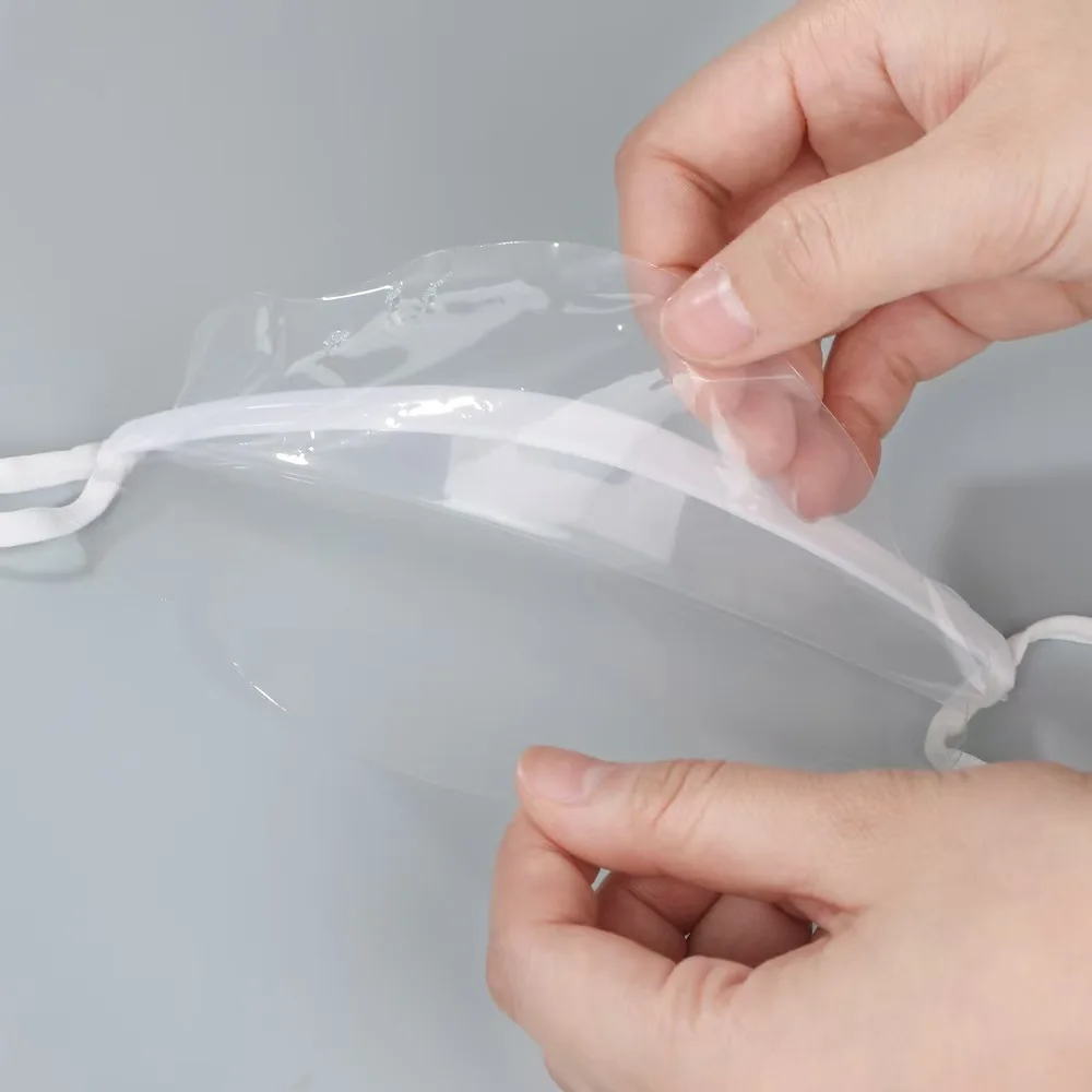 Clear Food Service Mask, Transparent Anti-Splash Mouth Guard with Adjustable Ear Loops, Reusable Clear Face Cover for Restaurant