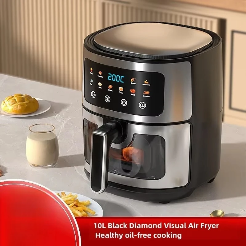 Wholesale 10L Black Air Fryer Fast Healthy Oil-Free,Visual Window ,Make Snacks, Pastries, and Finger Foods,Household Party Use - view 2