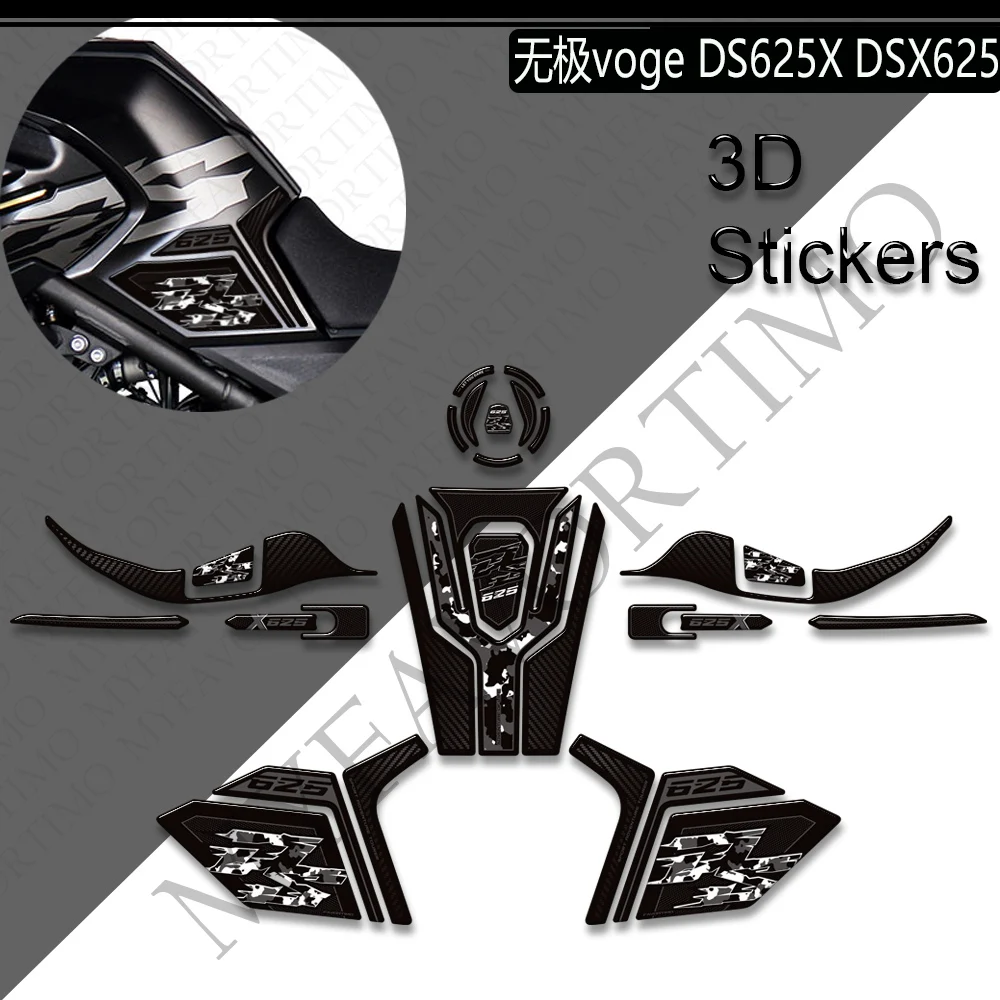 For VOGE DS625X DS625 X DS 625X Adventure Tank Pad Gas Fuel Oil Protector Stickers Decals Fairing Fender Handguard 625 DSX 2025