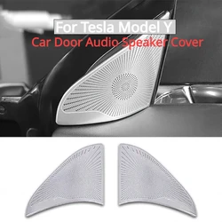 For Tesla Model Y 2021-2023 Interior Accessories Audio Speaker Cover Sticker Door Loudspeaker Cover Under Seat Outlet Vent Trim