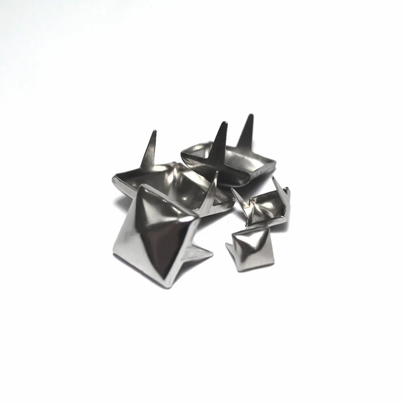 12 mm Silver Square Iron Buckle Decorative Leather Rivet For Clothes Bags Shoes Metal Conical Buttons Gothic Punk Nail