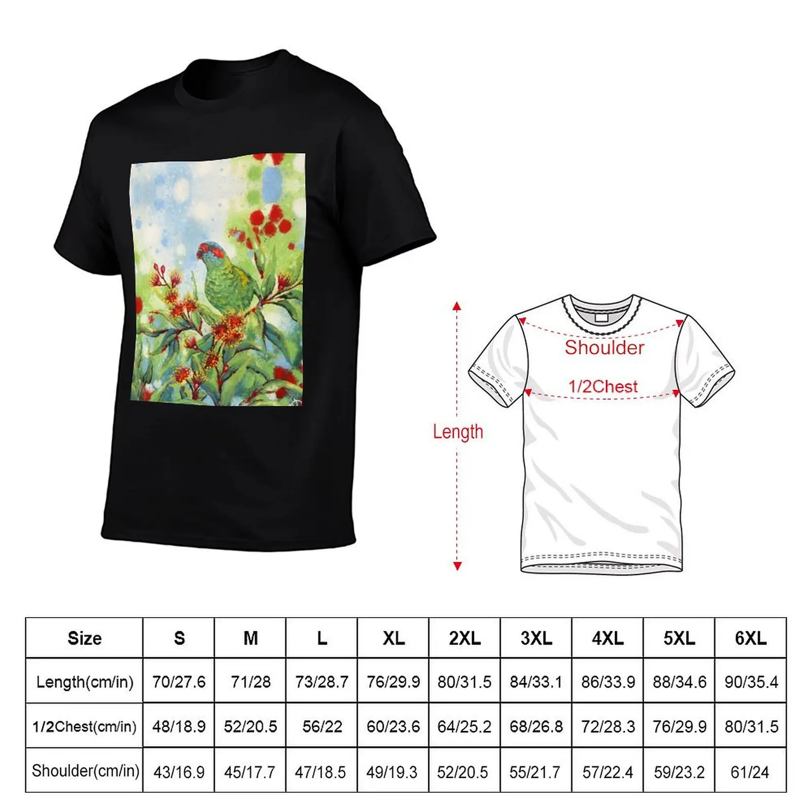 Musketier (Musk Lorikeet) T-shirt man t-shirt katoen grafische t-shirts voor man man t-shirt katoen hoge kwaliteit T-shirt