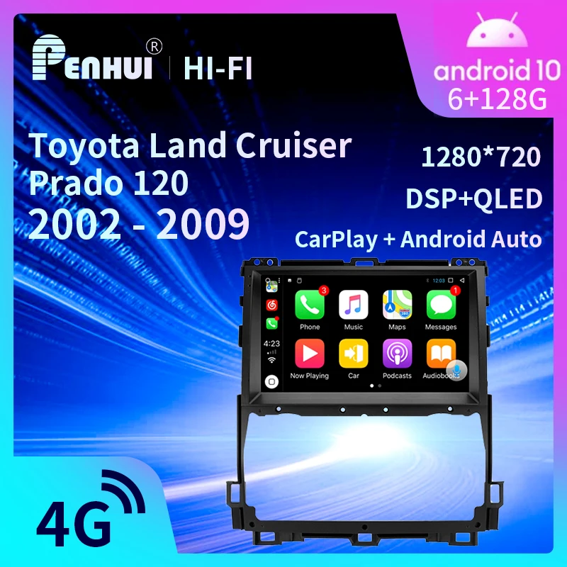 Penhui Car DVD GPS For Toyota Land Cruiser Prado 120 2002 - 2009 Car Radio Multimedia Video Player Navigation stereo GPS