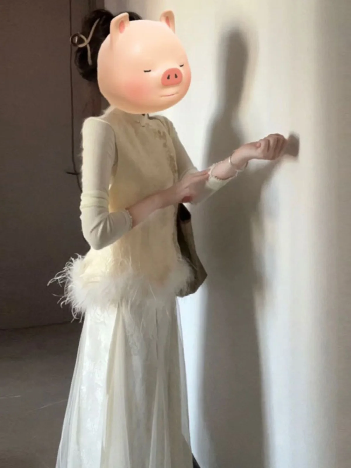 

New Chinese Style National Trend Vest Long Sleeve Half Skirt Three Piece Set Spring Fashionable All Inclusive