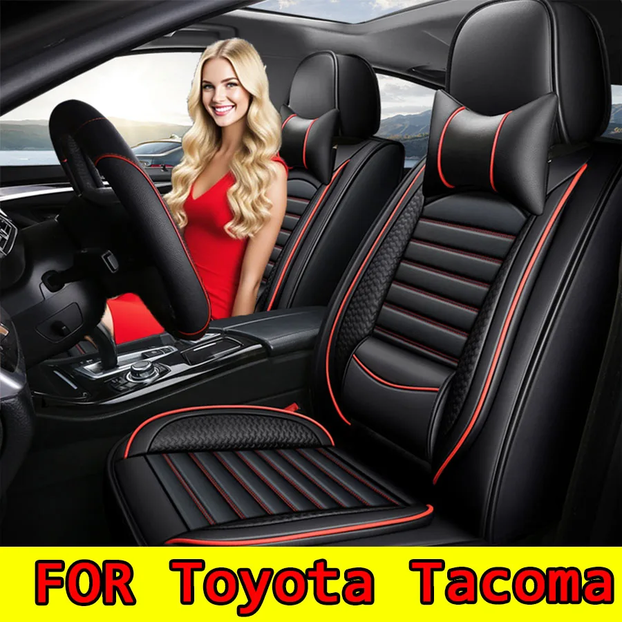 

FOR Toyota Tacoma Car seat cover waterproof wear-resistant PU leather luxury waist-fixed comfortable full wrap seat cover