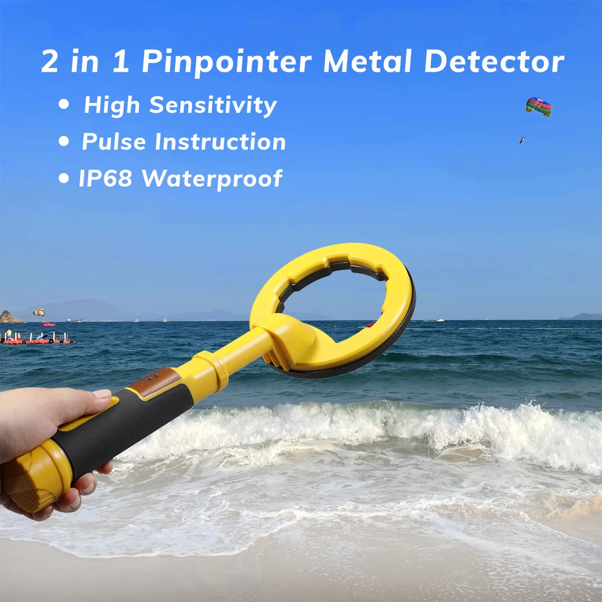 

2 In 1 Underwater Detector Pinpointer Handheld Underwater Pulse Dive Metal Detector Detector Grade Audio Vibrations LED Alerts