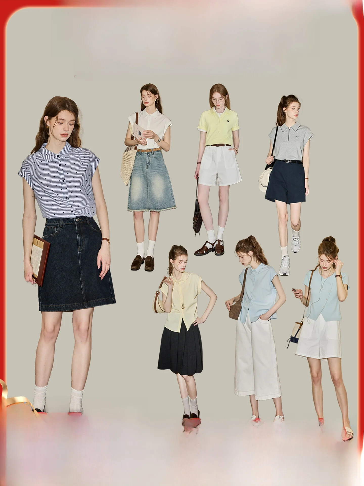 

KUHNMARVIN 2026 Summer Women's Shirt Pants Set Korean Style Loose Fit Short Sleeve Button up Breathable Skin-Friendly