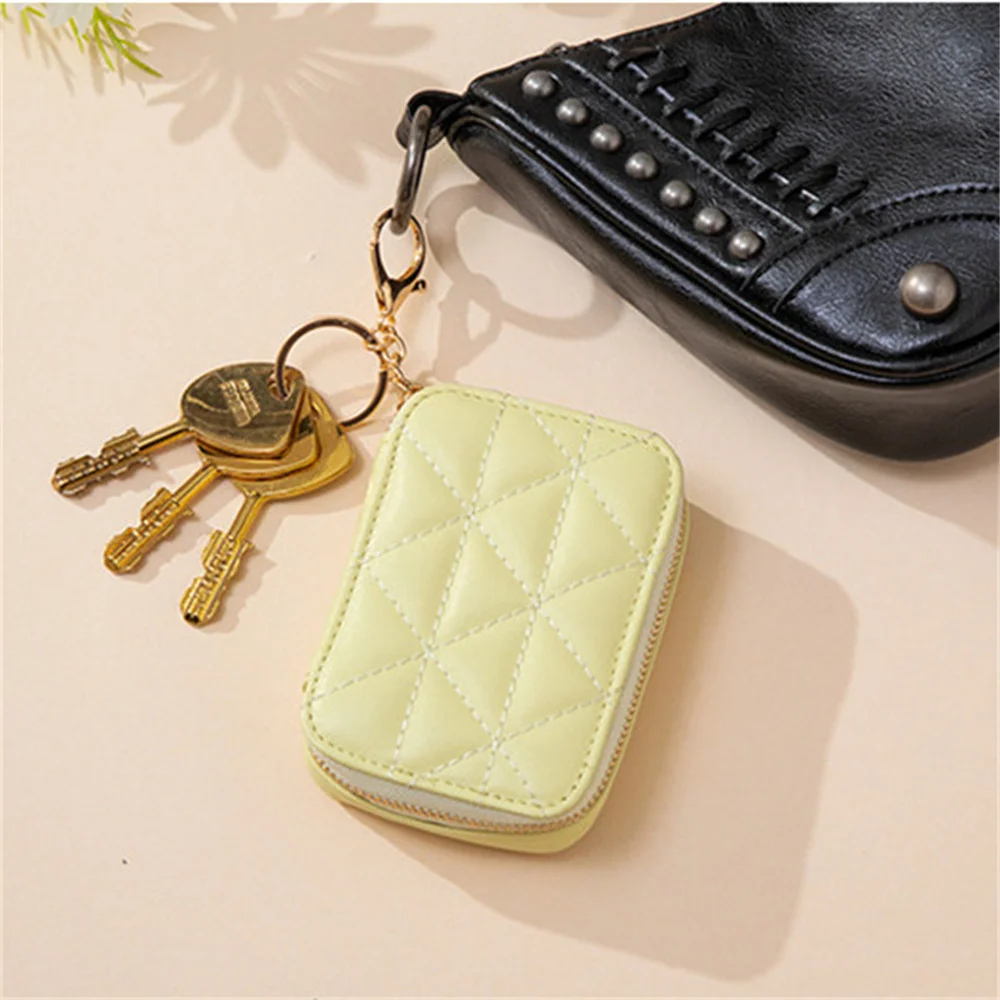 Pu Leather Lipstick Bag Travel Portable Makeup Case Mini Purse Organizer Women Cosmetic Bag Mirror Lipstick Pocket Coin Wallet