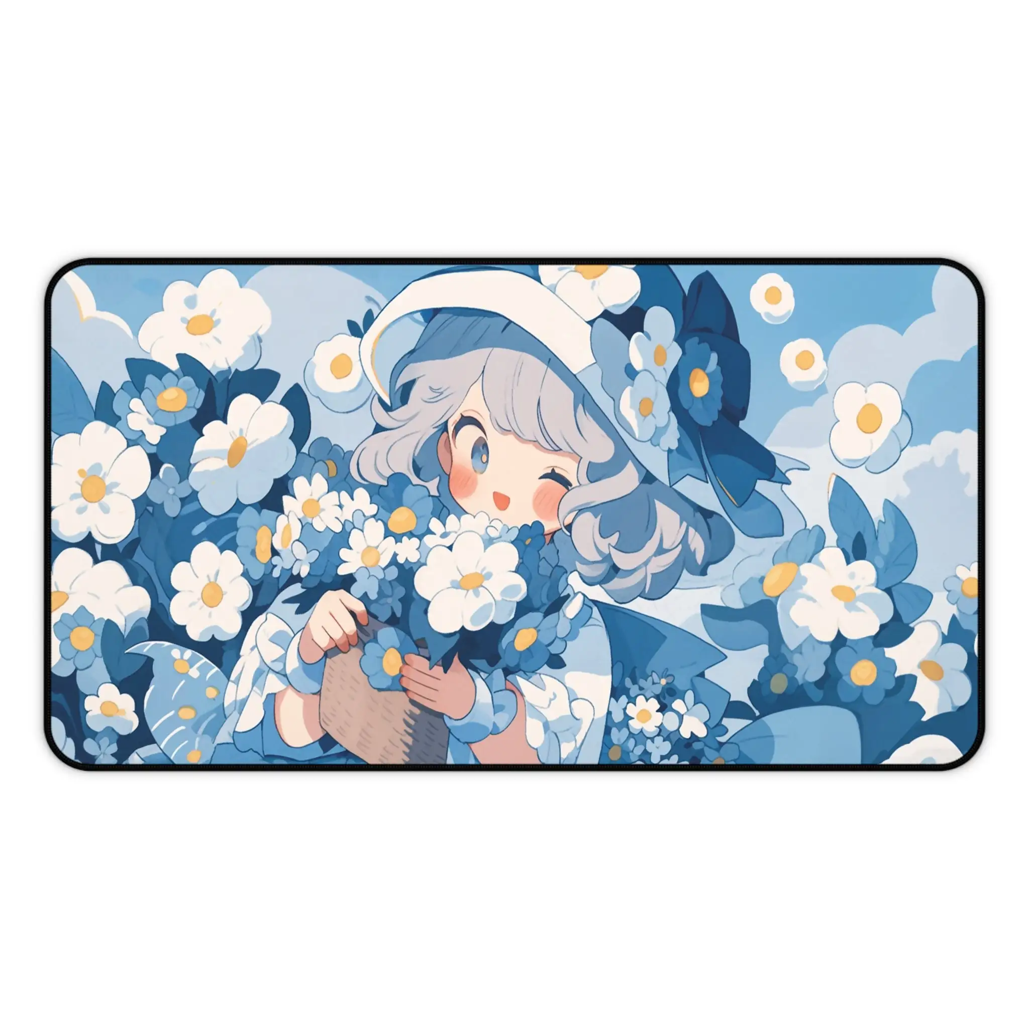 Tapete de mouse fofo para meninas, decoração de escritório fofa para meninas, tapete de mesa de jogo à prova d'água antiderrapante xxl, presente perfeito para amigos