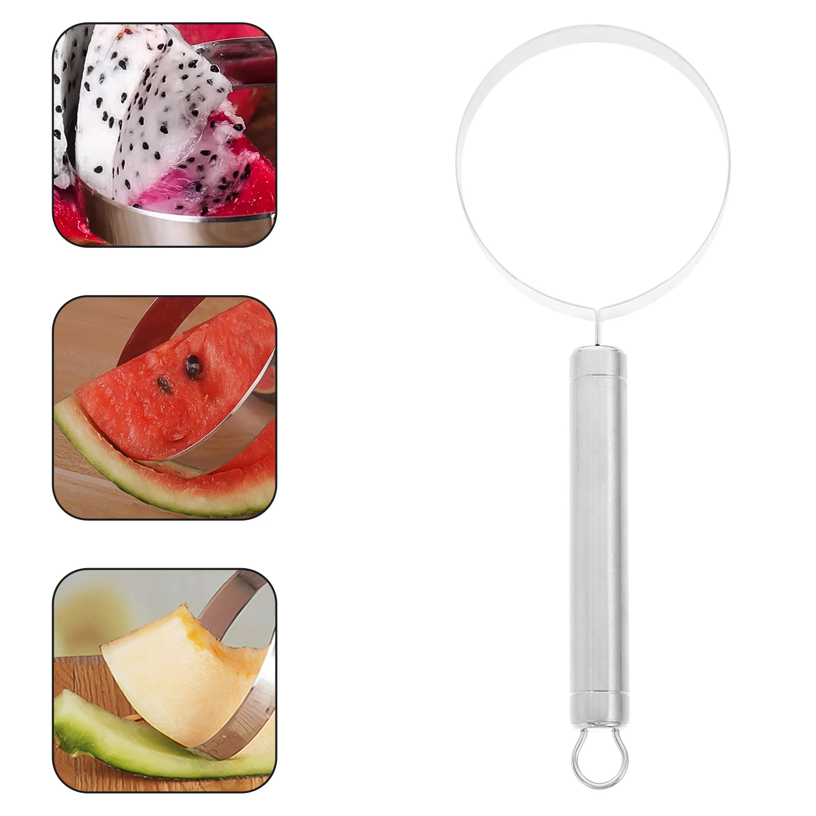 Obst Fleisch Separator Edelstahl Wassermelone Graben Werkzeug Tragbare Küche Gadget Mit Hängen Loch Nicht-Slip Griff Für Zuhause