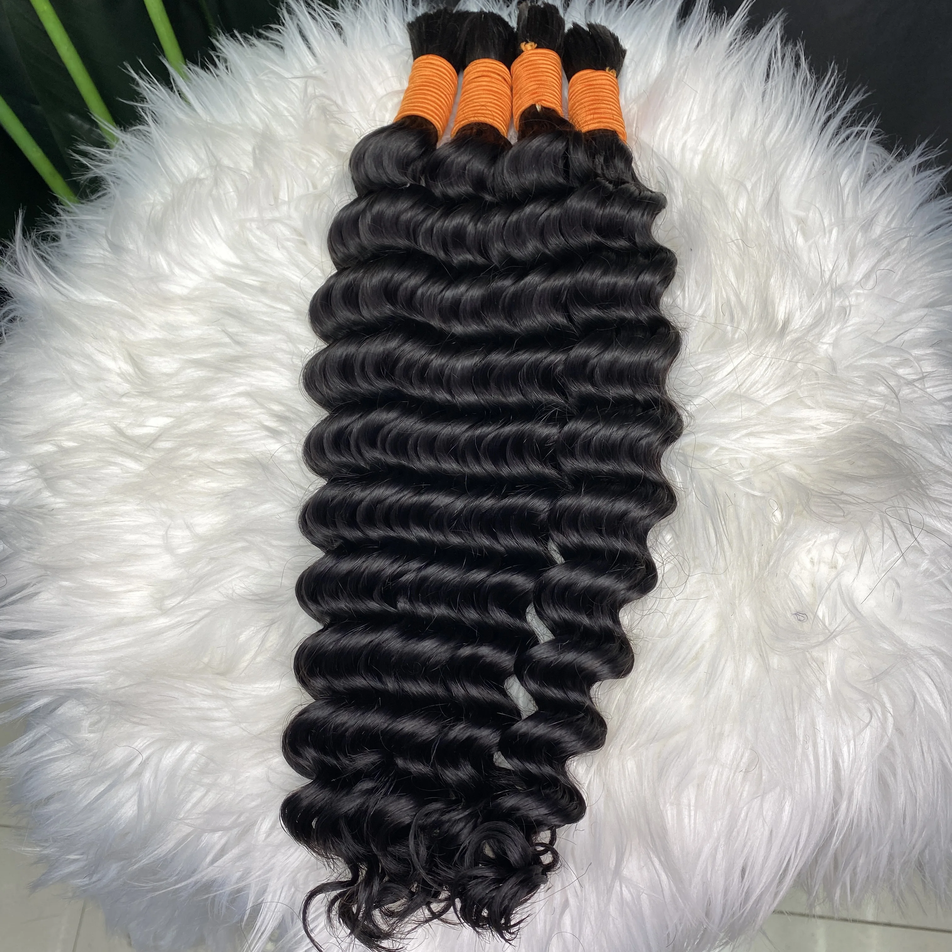 

Натуральные волосы Deep Wave Bulk для плетения косичек в стиле бохо, натуральный цвет, 100 г