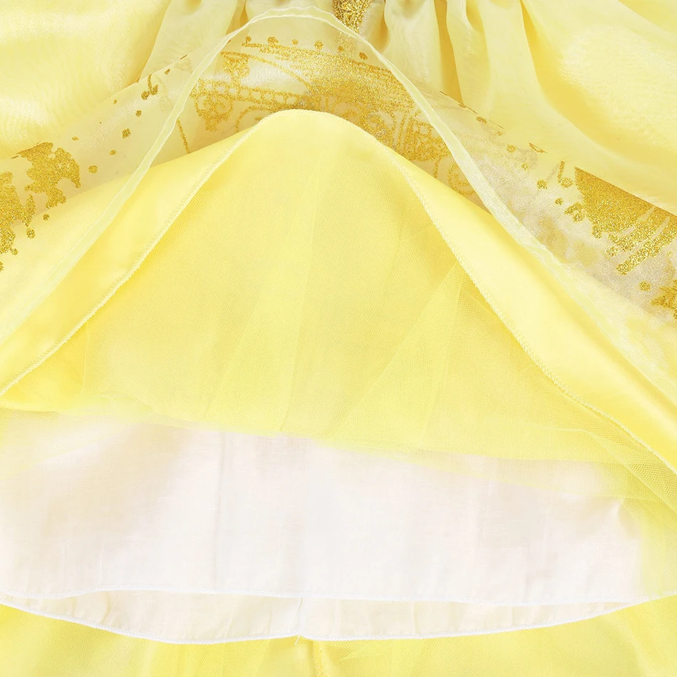 Disfraz de Blancanieves de lujo para niños y niñas, traje de princesa con lentejuelas de encaje y capa, regalo sorpresa de cumpleaños, vestido elegante de retazos