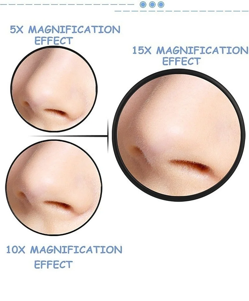 Nhiều Kích Thước Độ Phóng Đại Cao Mụn Đầu Đen Kính Phóng Đại Gương Trang Điểm Nữ Mới Hút Loại Đa Gấp Di Động Tráng Gương