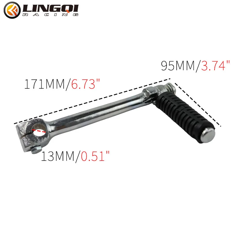 LYNNCHI Motorcycle 13mm Mounting Hole Starting Lever Kick Start Starter Levers For 125cc 200cc 250cc Engine Dirt Pit Bike Parts