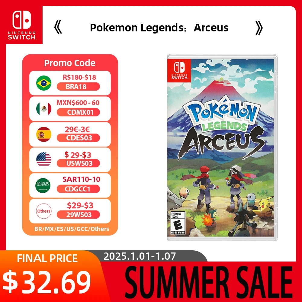 Nintendo Switch Game Deals Platformer Pokemon Legends Arceus Support 13 Languages TV Tabletop Handheld