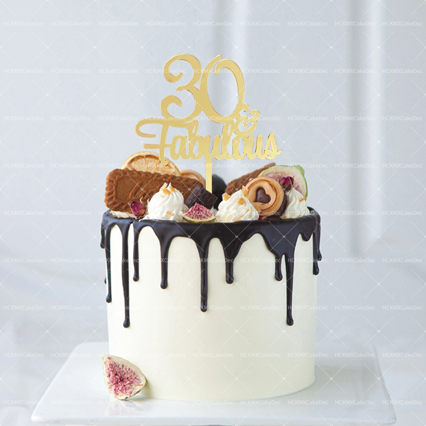 Fabulöser 18., 21., 30., 40., 50., 60. Geburtstag, goldene, einfache Zahlen, Happy Birthday Acryl-Kuchenaufsatz für Hochzeit, Geburtstagsfeier, Kuchendekoration – Detail 3