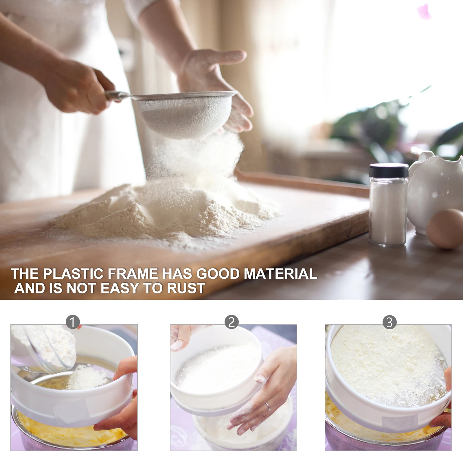 

1pc Soil Sifter Tool Premium Mesh Filter For Garden Sieve Flour Sifting Durable Multipurpose Soil Strainer Efficient Filtration