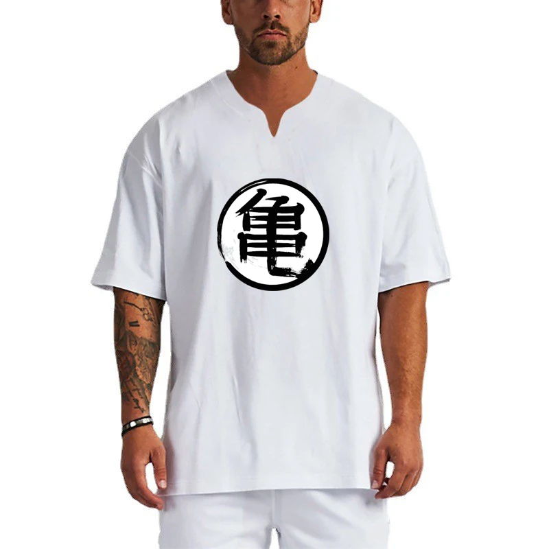 المتضخم فضفاض الصيف القطن تنفس الخامس الرقبة تي شيرت رياضة كمال الاجسام اللياقة البدنية التدريب قمصان رجالي تشغيل الملابس الرياضية