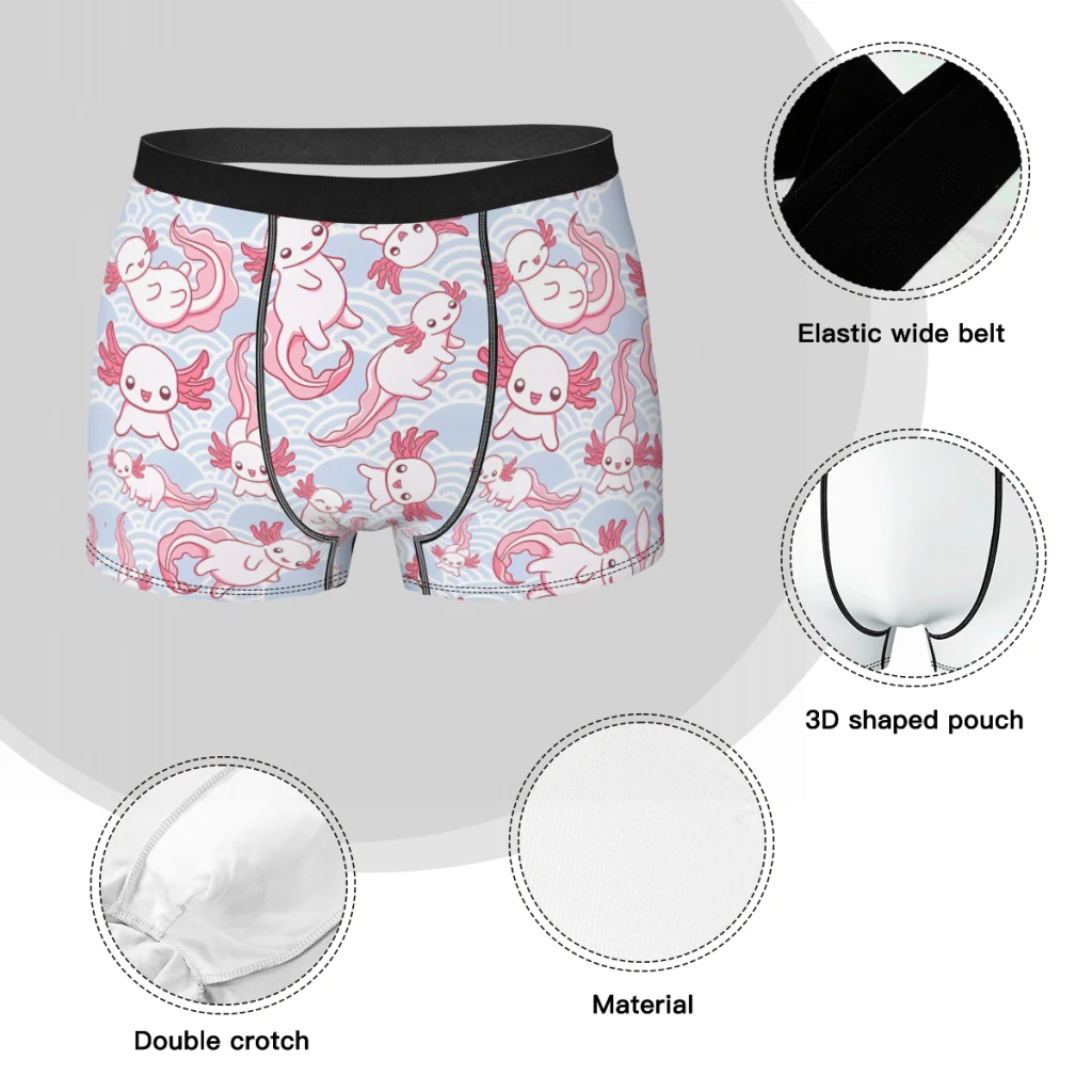 Cute PatternAxolotl Underpants Breathbale Panties Man Underwear Sexy  Shorts Boxer