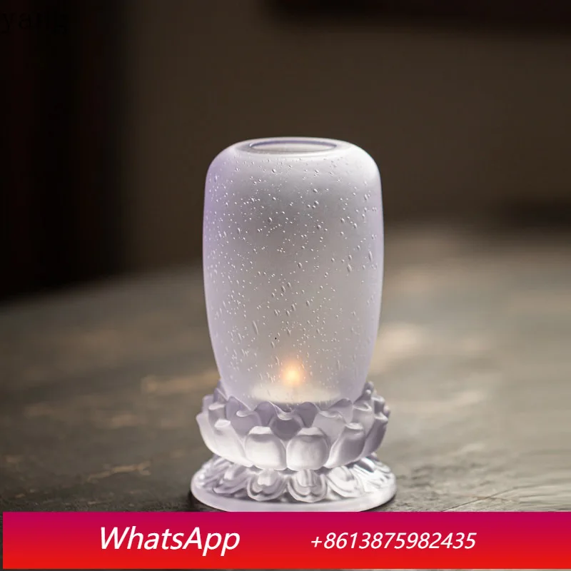 

CX lotus antique candle candle holder ornament glass lampshade