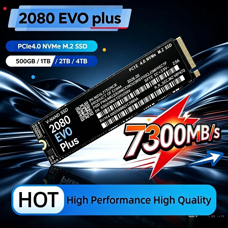 2080 EVO Plus PCIe 4.0 x4 NVMe M.2 2280 SSD 7300MB/s TLC 3D NAND Interner Gaming-Laufwerk 1TB/2TB/4TB für Desktop Laptop PC.