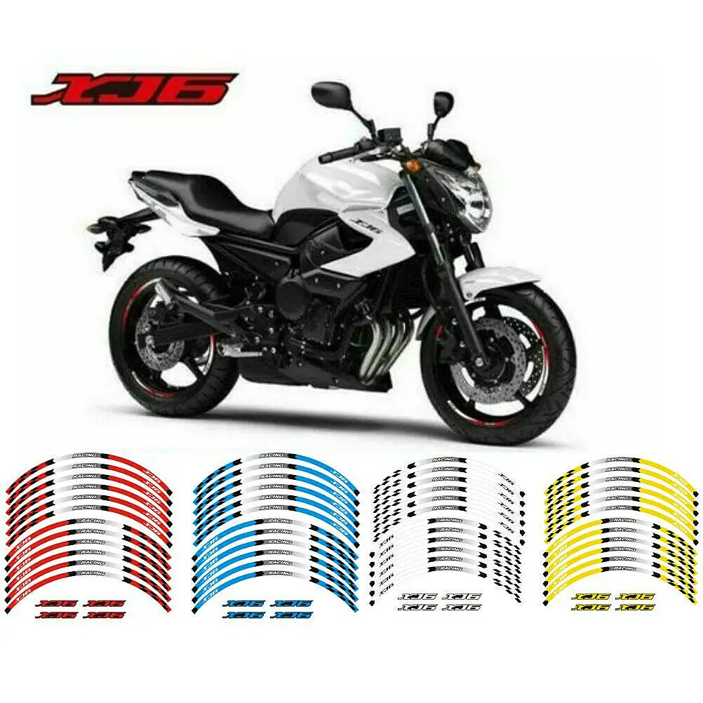 

Motorcycle 17inch Rim Stripes Wheels Hub Decals Tape Reflective Stickers For YAMAHA XJ6 Diversion 2009 - 2016