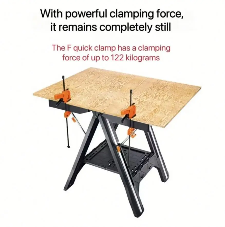 Heavy Duty Multifunctional Folding Workbench with Motor Stainless Steel Top Portable Foldable Work Table for Garage Workshop