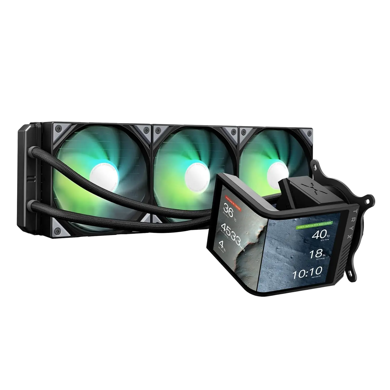 

Screen 3D Anamorphic Effect Customizable AIO Cooler 360mm Asetek Adela Pump 280w TDP ARGB Fan Intel LGA 1851/1700 AMD AM5/AM4